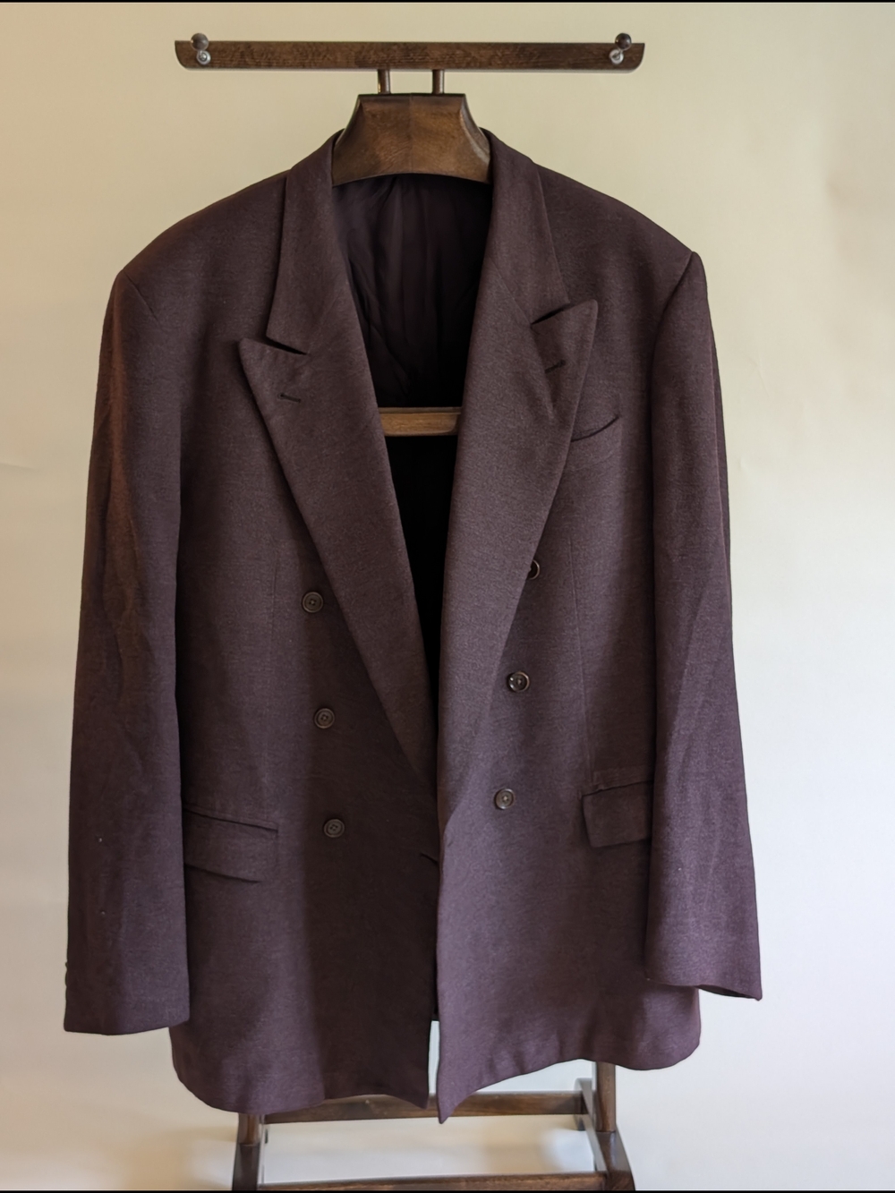Lubiam 1911 Italy Double Breasted Blazer Plum Burgundy 56L IT / 46L US